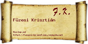 Füzesi Krisztián névjegykártya