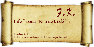 Füzesi Krisztián névjegykártya