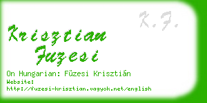 krisztian fuzesi business card